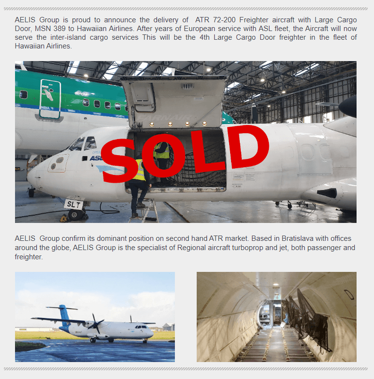 ATR 72-200 LCD freighter delivered